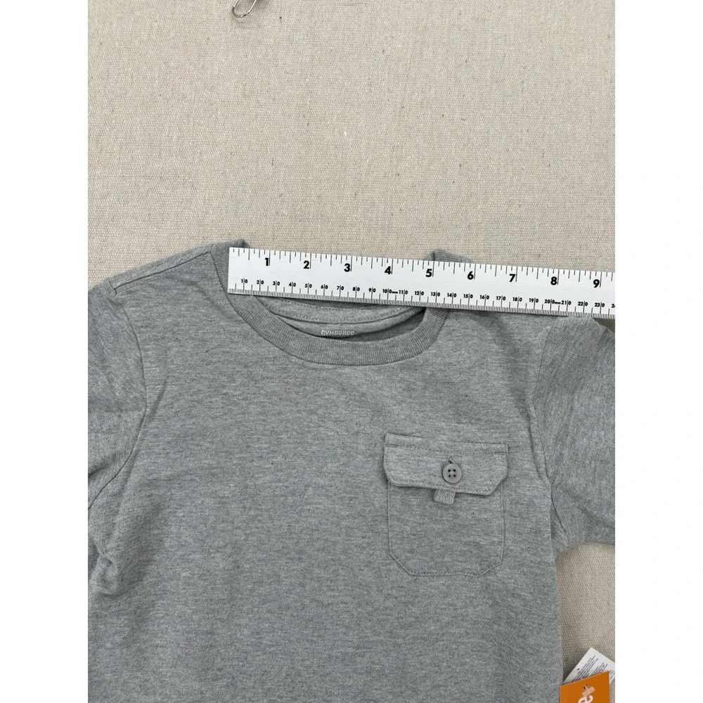 Gymboree Short Sleeve Pocket Grey Top Kids Size 2 T
